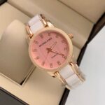 Michael Kors White Gold Strap Gold Tone Case Stainless Steel Analog Pink Dial Watch Women’s Watch For Girl Or Woman Best Gift Watch-MK-8017 - Buy Online | Brandfasion