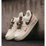 Nike Air Force 1 Coffee Milk Mini Red Swoosh Shoes For Men (BOT527) - 7a first copy shoes | Buy Online at Best Price