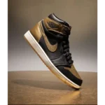 Nike Air Jordan 1 High Black And Gold Shoes For Men (HS213) - 7a first copy shoes | Buy Online at Best Price