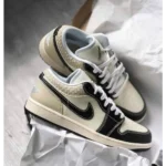 Nike Air Jordan 1 Low Coconut Milk Black Muslin Shoes For Men (LAB495) - 7a first copy shoes | Buy Online at Best Price