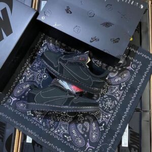 Nike Air Jordan 1 Retro X Travis Scott Black Phantom Shoes For Men (BOT03)