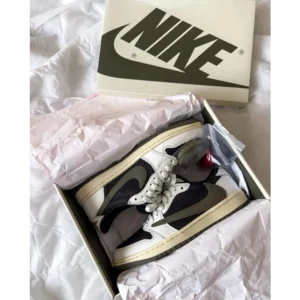 Nike Air Jordan Retro 1 Low Travis Scott X Olive Shoes For Men (HS92)