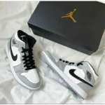 Nike Air Jordan Retro 1 Mid Light Smoke Grey Shoes For Men (BOT511) - 7a first copy shoes | Buy Online at Best Price