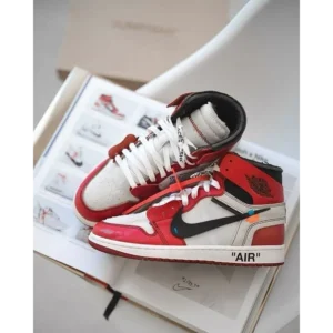 Nike Air Jordan Retro 1 X Off White Chicago Red Shoes For Men (BOT506)