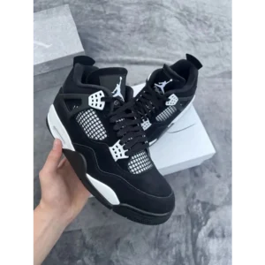 Nike Air Jordan Retro 4 Black White Semi UA Men Shoes (FT728)