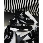 Nike Air Jordan Retro 4 Black White Shoes For Men (BOT49) - 7a first copy shoes | Buy Online at Best Price