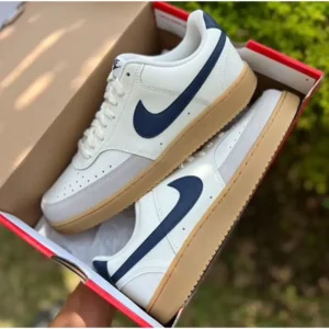 Nike Court Vision Low Sail Midnight Navy Shoes For Men (BSF974)