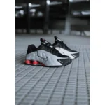 Nike Shox R4 Black Metallic Silver Shoes For Men (BSF631) - 7a first copy shoes | Buy Online at Best Price