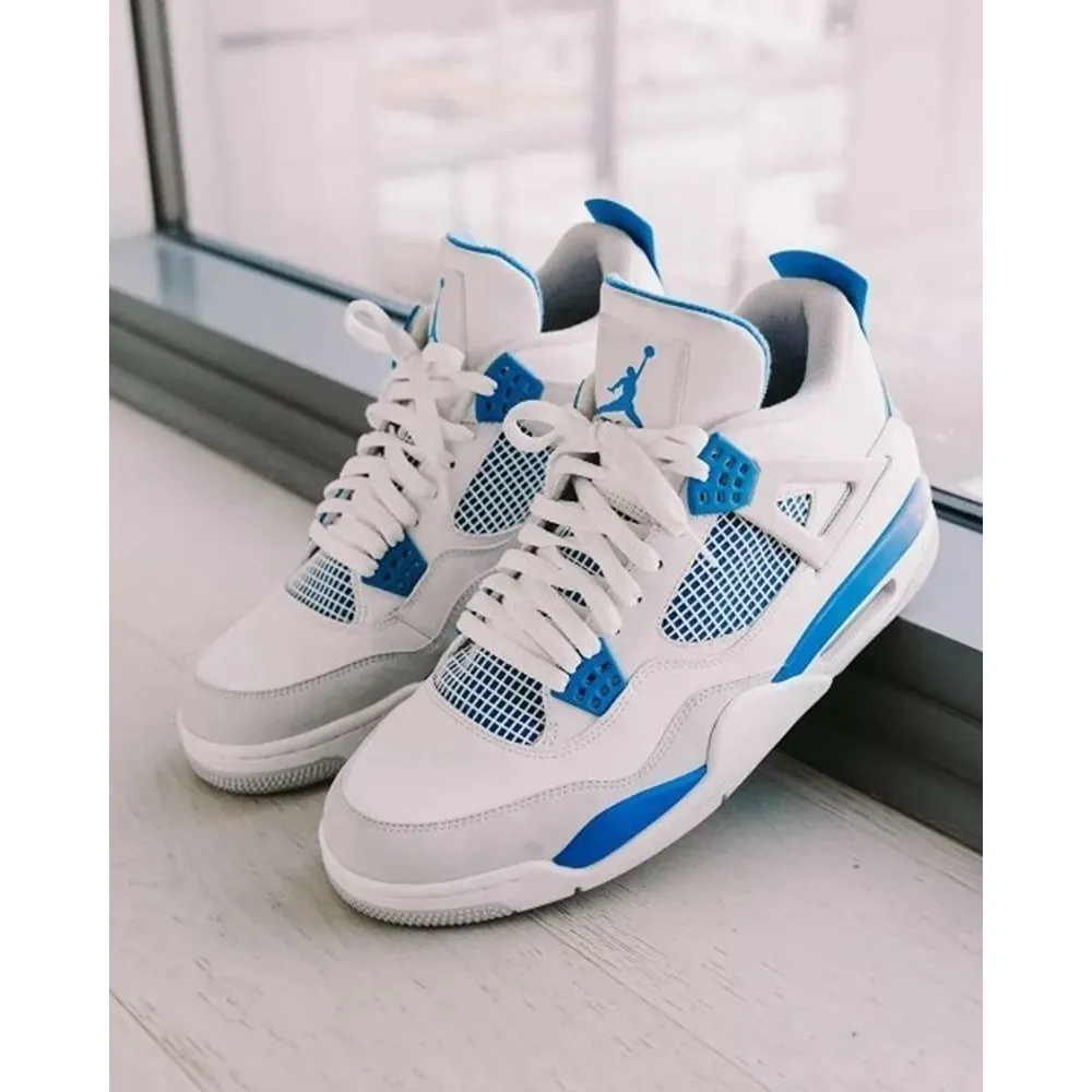 Premium Nike Air Jorden Retro 4 Military Blue Shoes For Men (QT241)