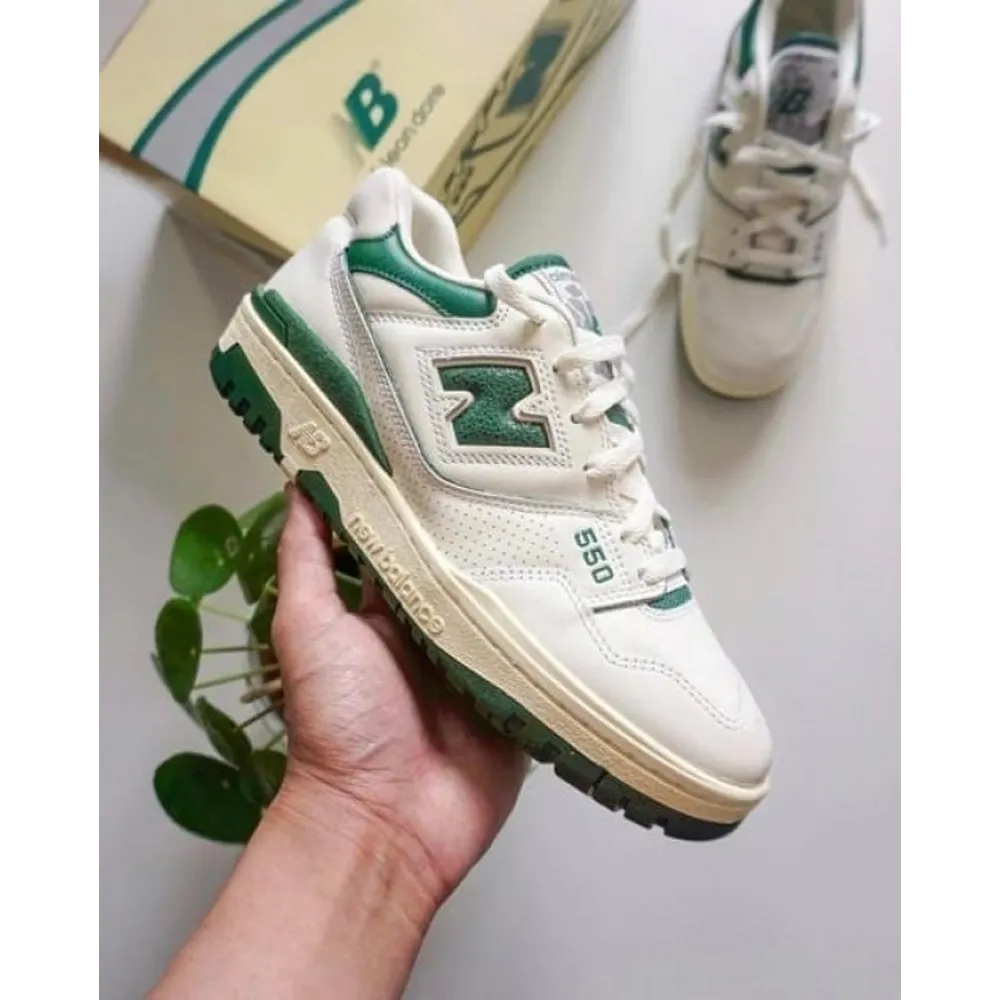 Imported New Balance 550 White Green Shoes For Men (SW6645)