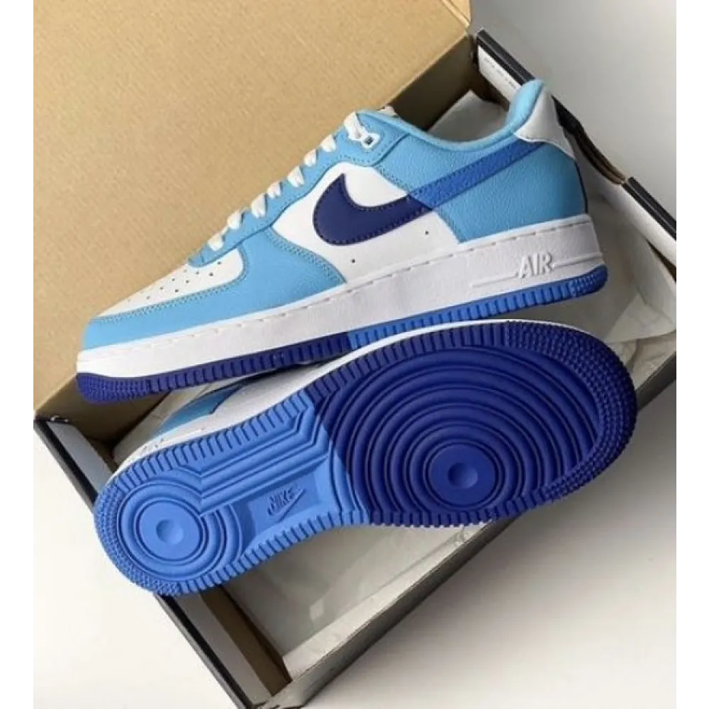 Trendy Nike Air Force 1 Split Light Photo Blue Shoes For Men (CSO4588)