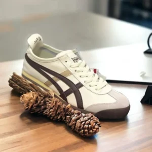 Trendy Onitsuka Tiger Cream Brown Shoes For Men (SHUB526)