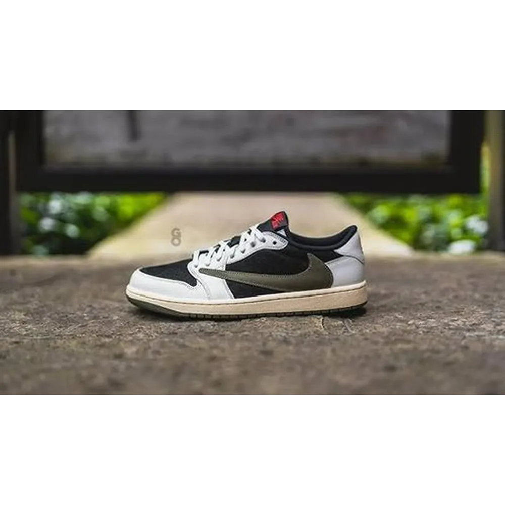 Premium Nike Air Jordan Retro 1 X Travis Scott Olive Green Shoes For Men (HOF844)