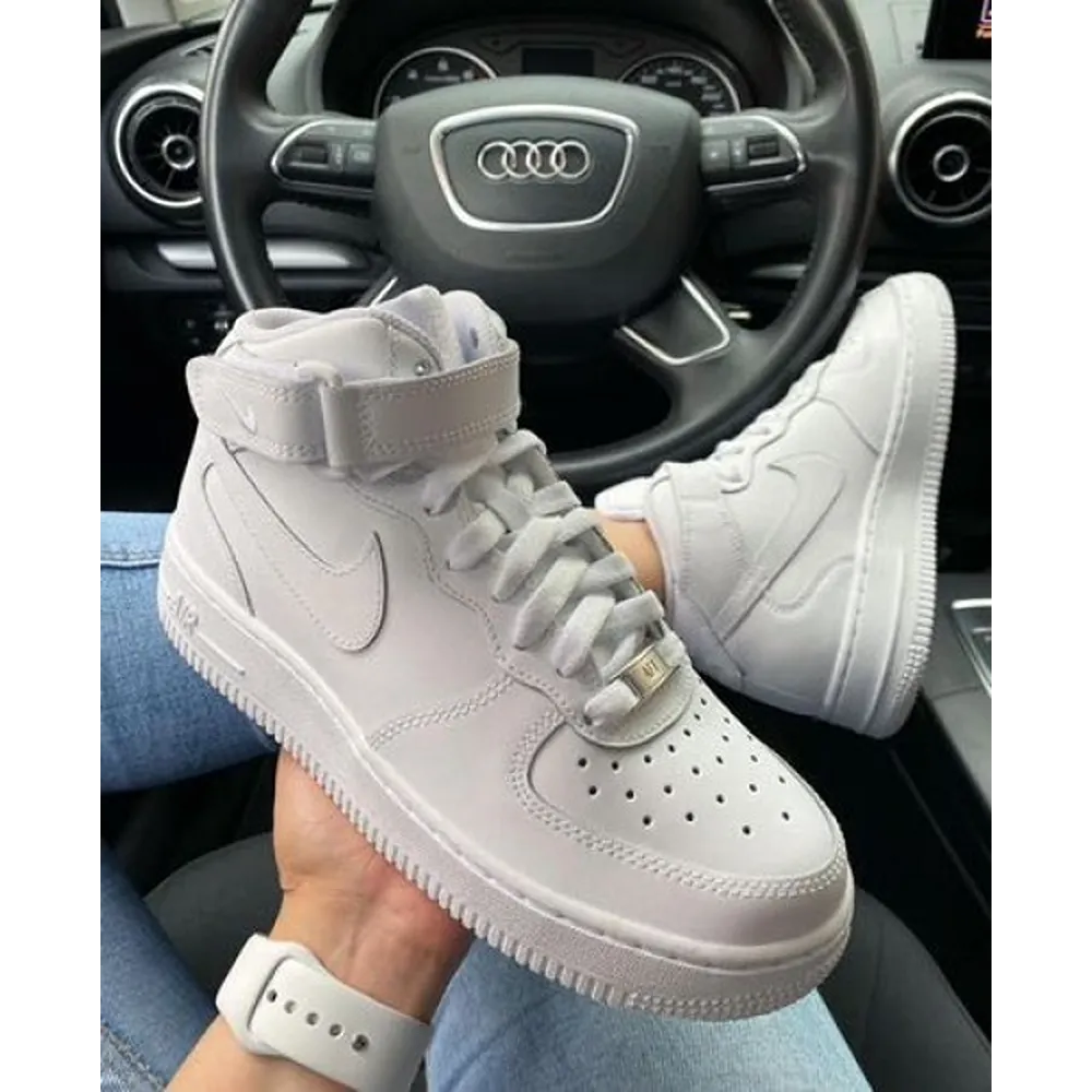Trendy Nike Air Force 1 Mid White Shoes For Men (SHUB528)