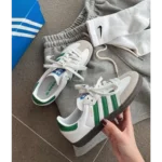 Classy Adidas Samba White Green Shoes For Men (SHH07894) - 7a first copy shoes | Buy Online at Best Price