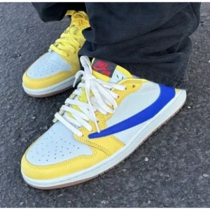Premium Nike Jordan 1 Retro Low X Travis Scott Canary Shoes For Men (SW6697)