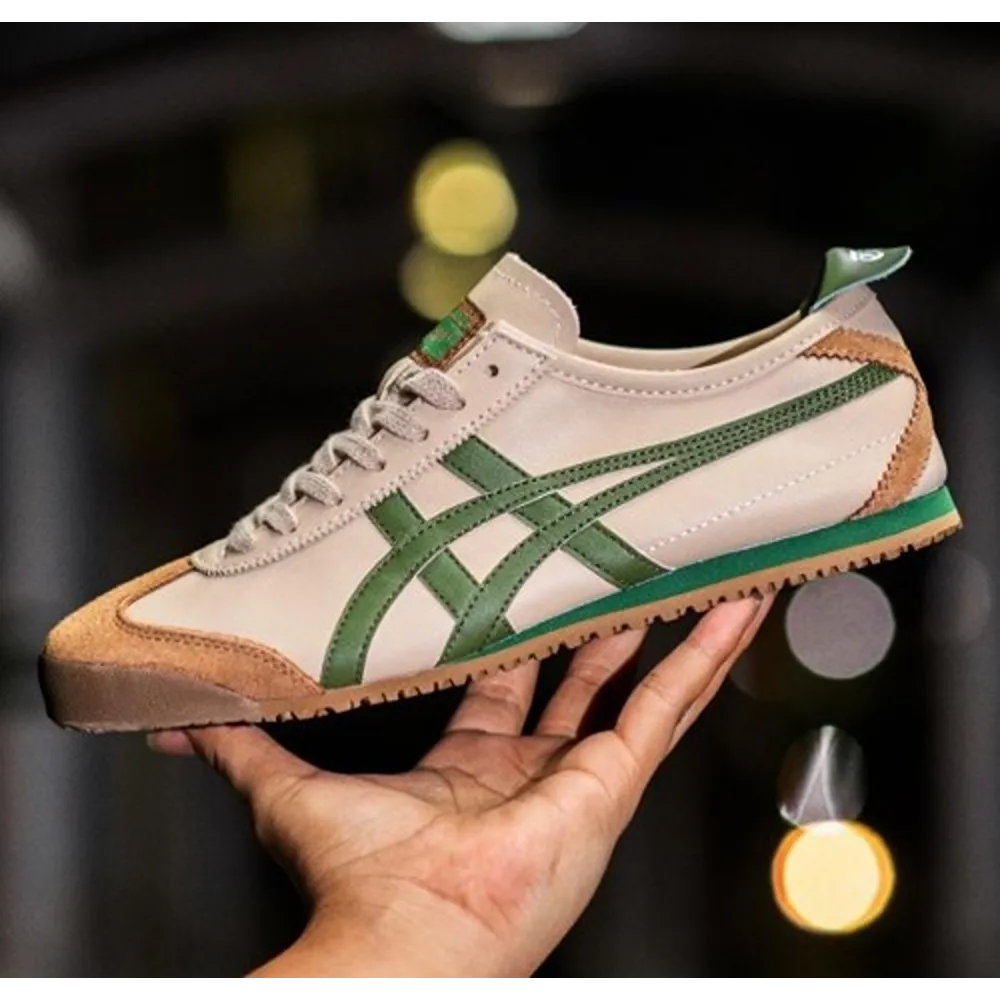 Trendy Onitsuka Tiger Mexico 66 Beige Grass Green Shoes For Men (SHUB539)