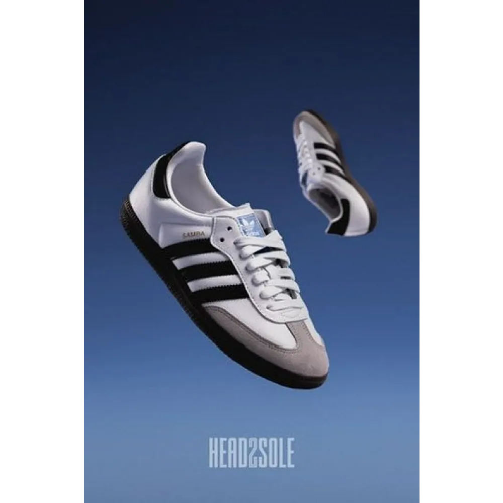 Premium Adidas Samba White Black Shoes For Men (HOF852)