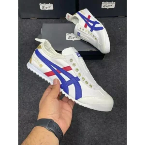 Trendy Onitsuka Tiger Slip On White Blue Shoes For Men (SHUB761)
