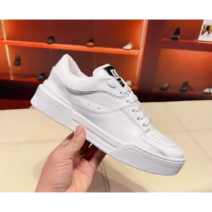 Trendy Dolce & Gabbana New Roma Top Low Triple White Shoes For Men (SHUB664)