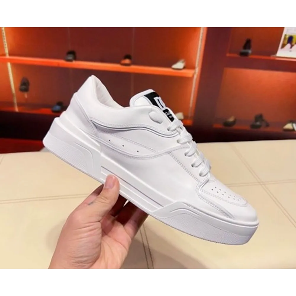 Trendy Dolce & Gabbana New Roma Top Low Triple White Shoes For Men (SHUB664)