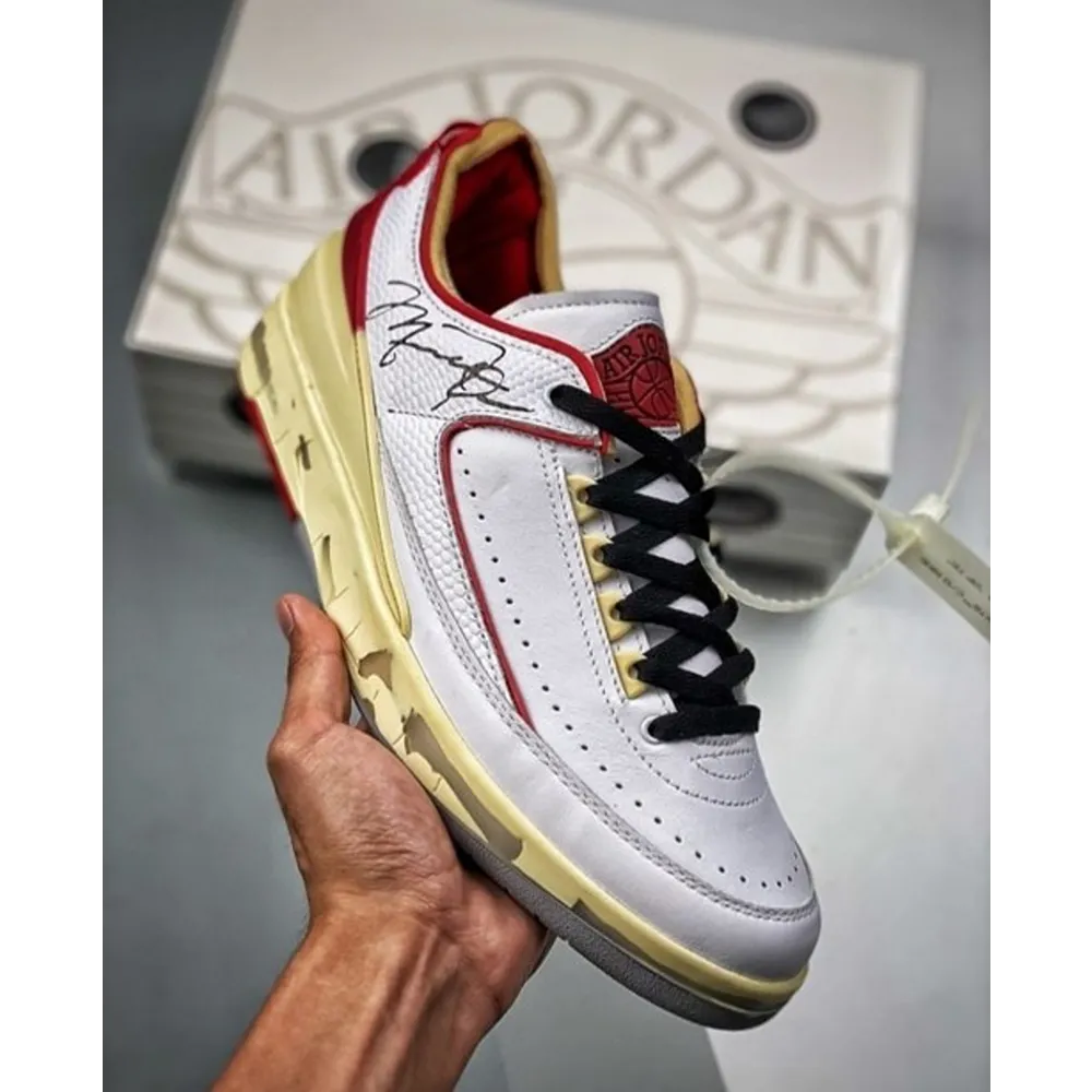 Trendy Jordan Retro 2 Low SP Off White Chicago White Red Shoes For Men (SHUB666)