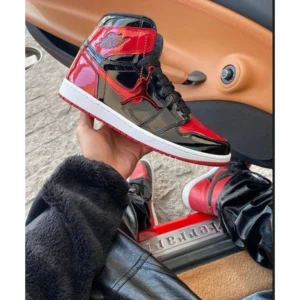 Stylish Air Jordan Retro 1 Patent Bred Shoes For Men (HOF967)