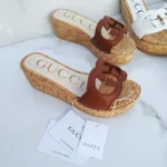 Trendy Gucci Wedged Heel Brown Shoes For Women (SHUB771) - 7a first copy shoes | Buy Online at Best Price