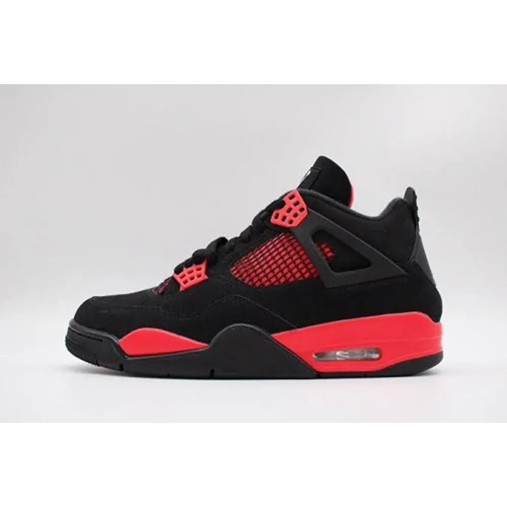 Stylish Air Jordan Retro 4 Thunder Red Shoes For Men (HOF980)