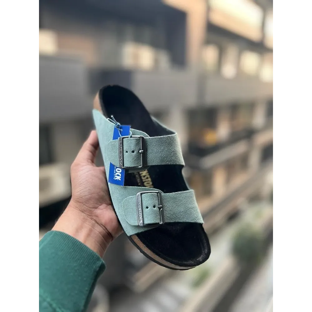 Trendy Birkenstock Suede Aqua Green For Men (BH993)