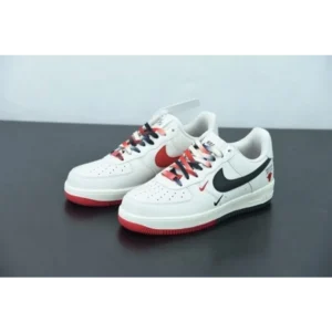 Classy Nike Air Force 1 Low Chicago Bulls White Red Black Shoes For Men (CSO4198)