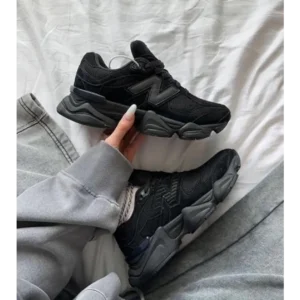 Trendy New Balance 9060 Triple Black Shoes For Men (SHUB682)