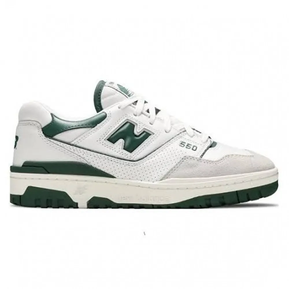 Stylish New Balance 550 White Green Shoes For Men (HOF985)