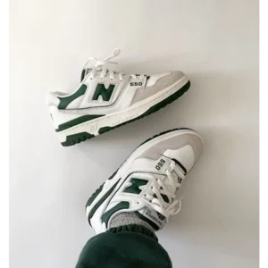 Trendy New Balance 550 White Green Shoes For Men (SHUB694)
