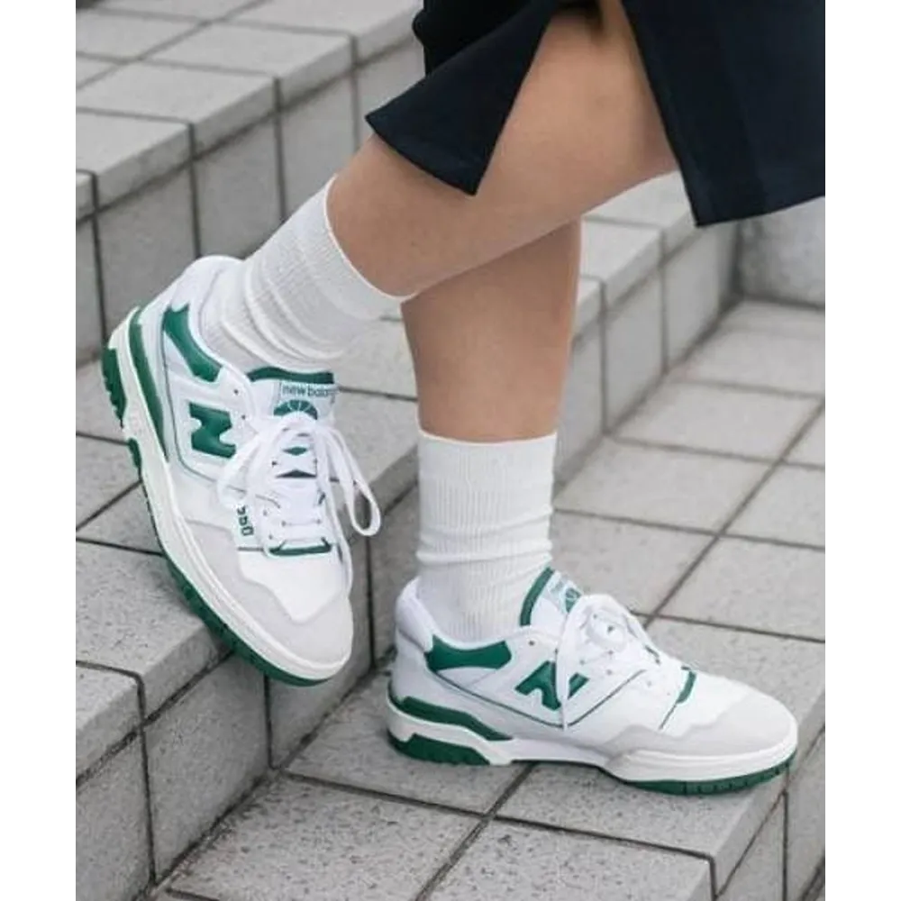 Trendy New Balance 550 White Green Shoes For Men (SHUB574)