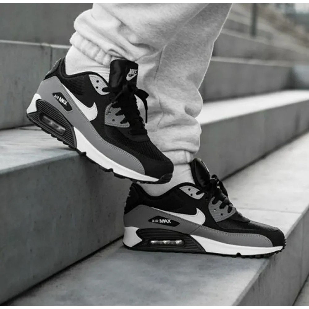 Premium Nike Air Max 90 Essential Black White Shoes For Men (QT292)