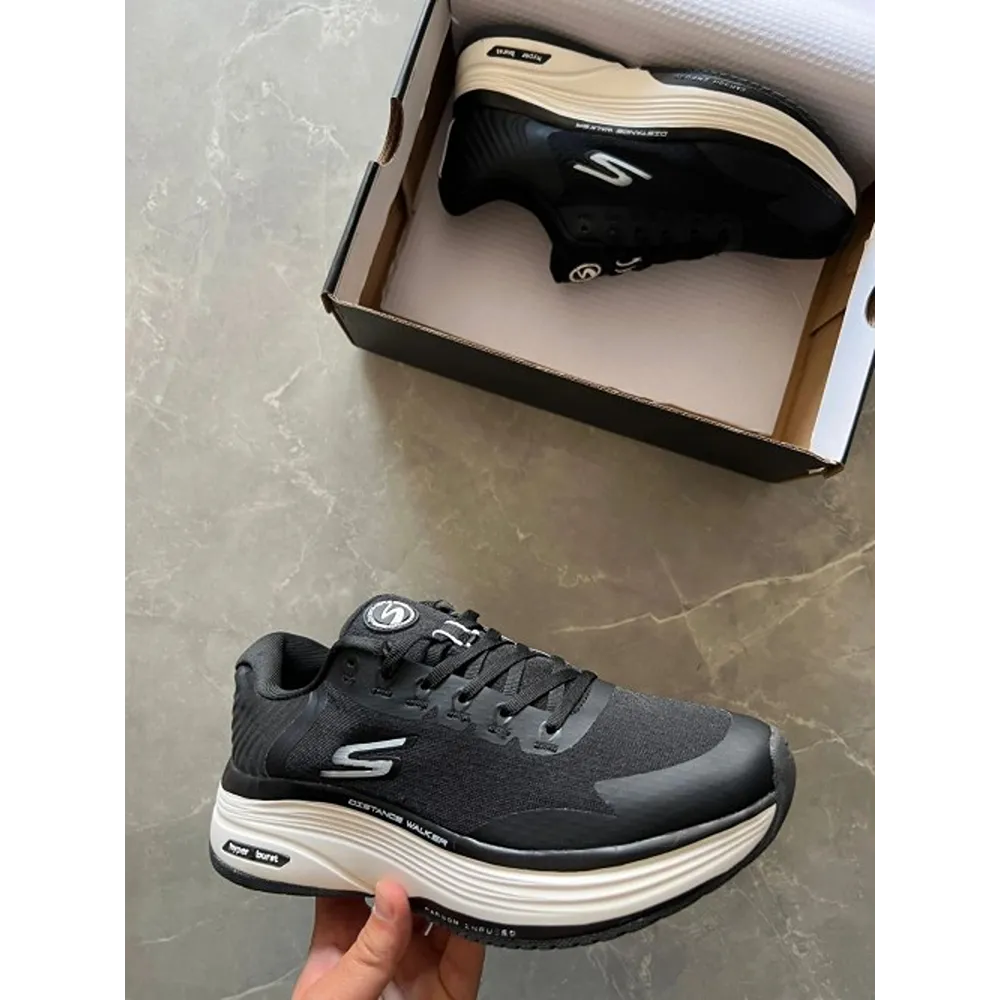 Stylish Sketchers Hyper Burst Black Shoes For Men (HOF969)