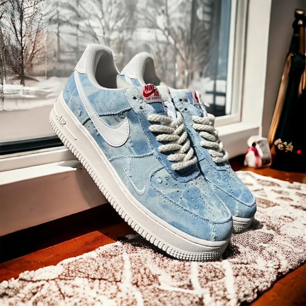 Premium Nike Air Force 1 Denim Blue Shoes For Men (SW6725)