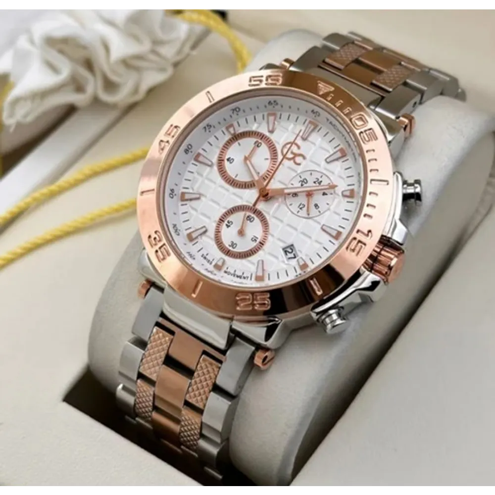 Trendy GC Collection Tone Chronograph Guess Diamond Watch For Men (SHH04739)