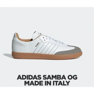 Imported Adidas Samba Made In Italy White Shoes For Men (SOS2832) - 7a first copy shoes | Buy Online at Best Price