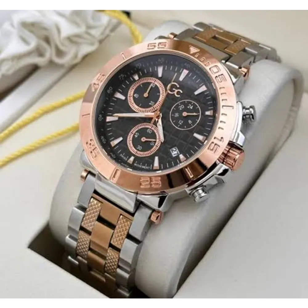 Trendy GC Collection Tone Chronograph Guess Diamond Watch For Men (SHH04740)