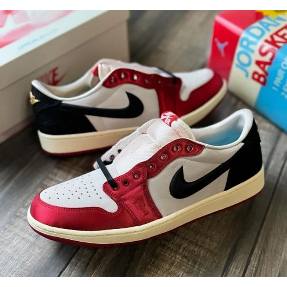 Trendy Nike Air Jordan Retro 1 Low Trophy Room Sail Shoes For Men (SHUB622)