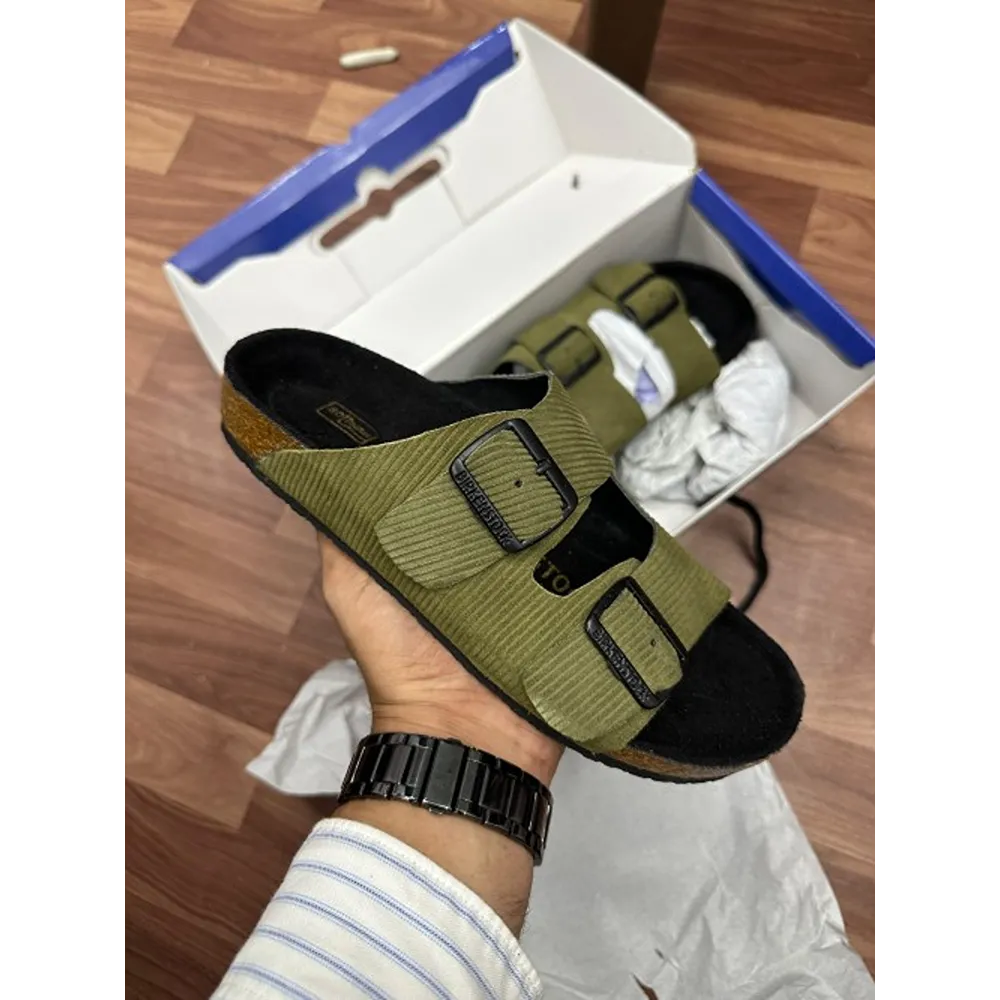 Stylish Birkenstock Arizona Textured Olive For Men (HOF936)