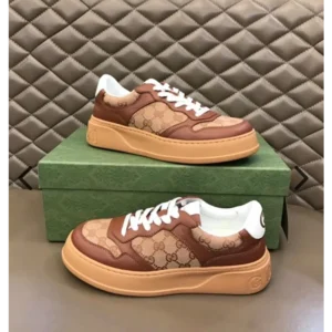 Classy Gucci Embossed Gg Logo Brown Shoes For Men (SHH07783)