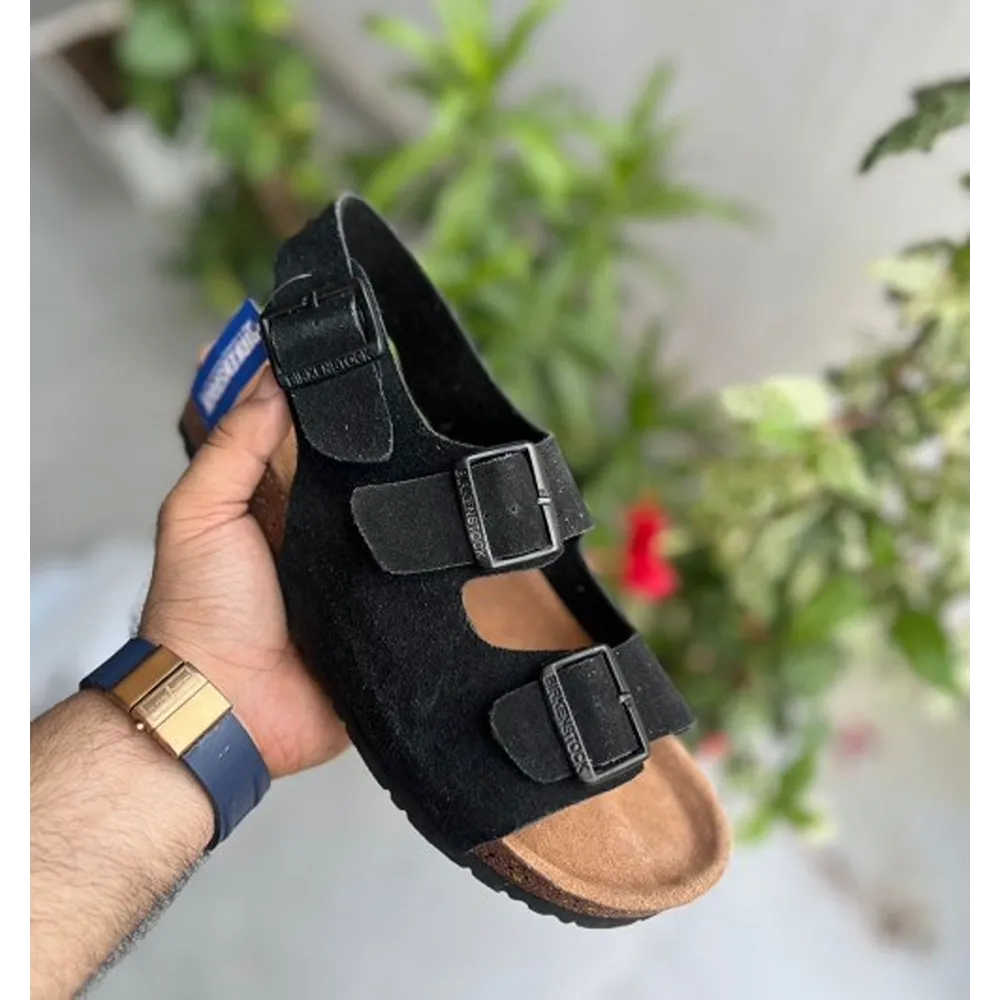 Stylish Birkenstock Sandal Black Suede For Men (HOF939)