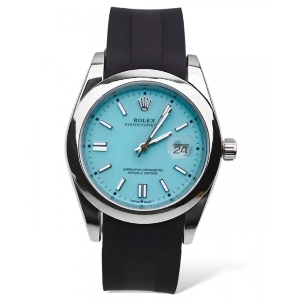 Trendy Rolex Oyster Perpetual Date Sky Blue Dial Watch For Men (SHH04749)