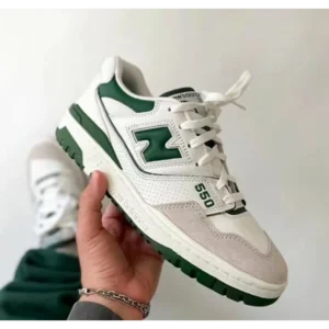 Premium New Balance 550 White Green Shoes For Men (GF1277)