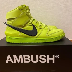Premium Nike Dunk High X Ambush Flash Lime Shoes For Men (QT267)