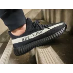 Premium Adidas Yeezy 350 V2 Core Black White Shoes For Men (QT243) - 7a first copy shoes | Buy Online at Best Price