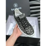 Imported Balmain Paris Court Black Leather Sneaker For Men (SOS2850) - 7a first copy shoes | Buy Online at Best Price
